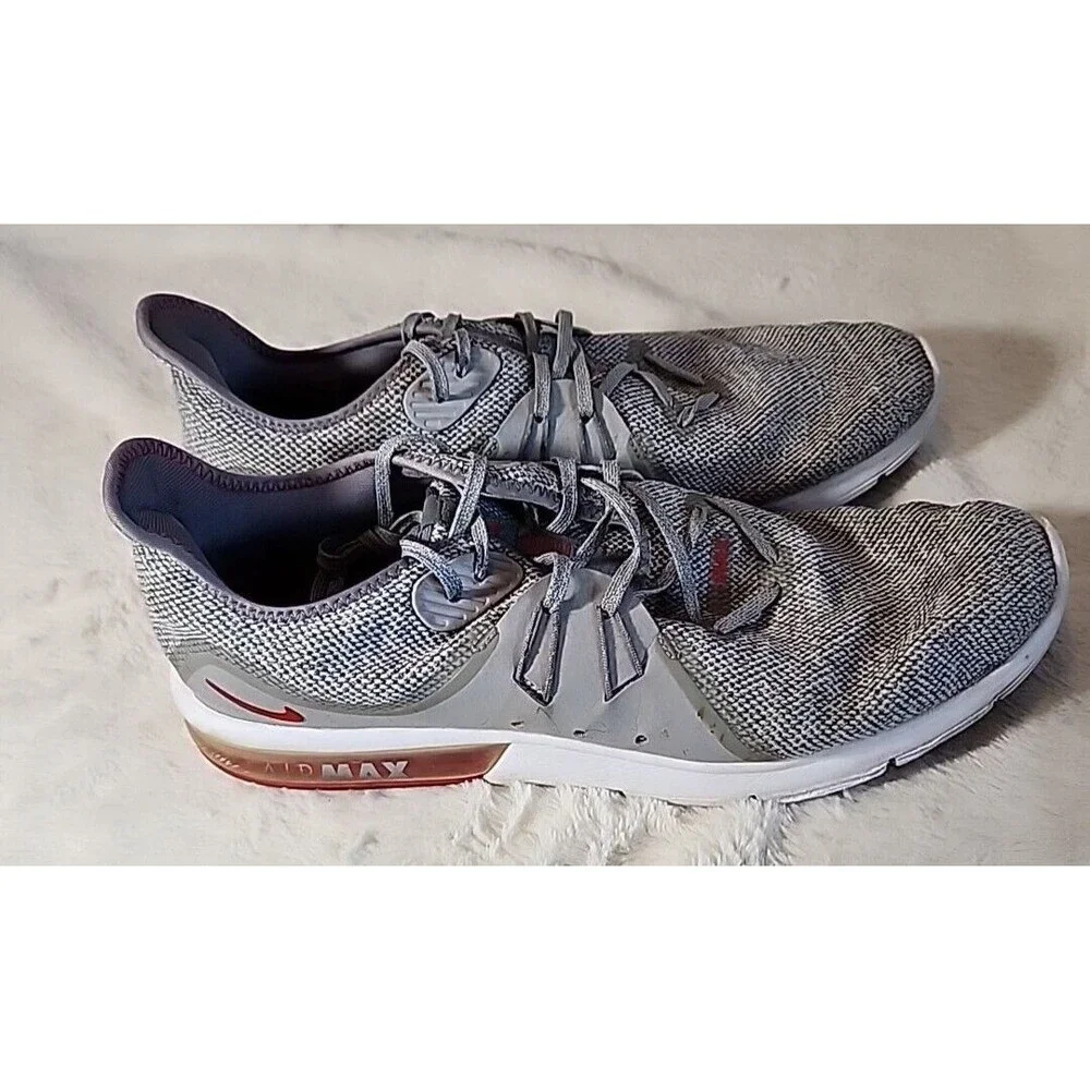 Nike Shoes MENS 13 Air Max Fitsole Sequent 3 Cool Gray University Red Sneakers‎